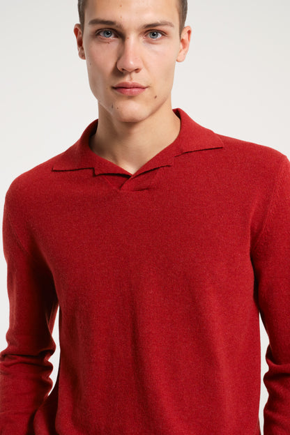 POLO IN CASHMERE ROSSA