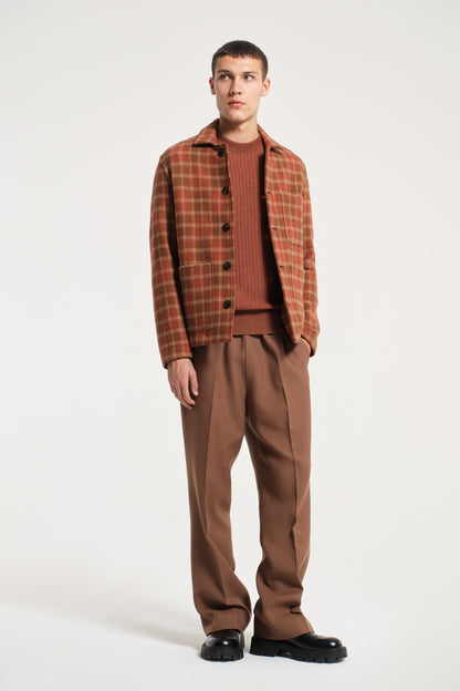 CAMEL CHECK SHIRT JACKET