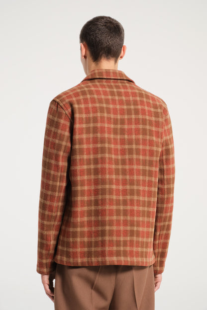 CAMEL CHECK SHIRT JACKET