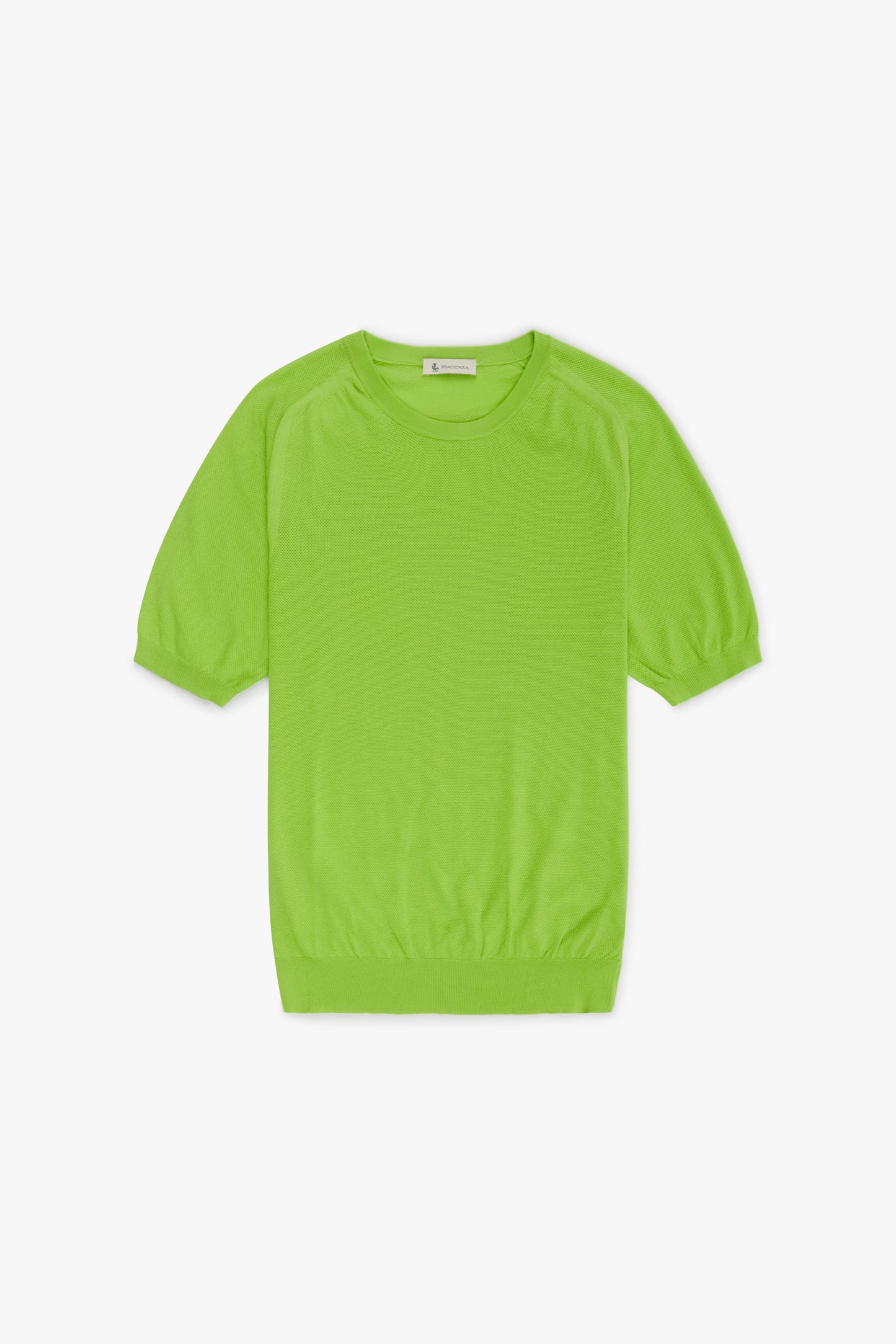 Maglia maniche corte micro mesh stitch verde fluo