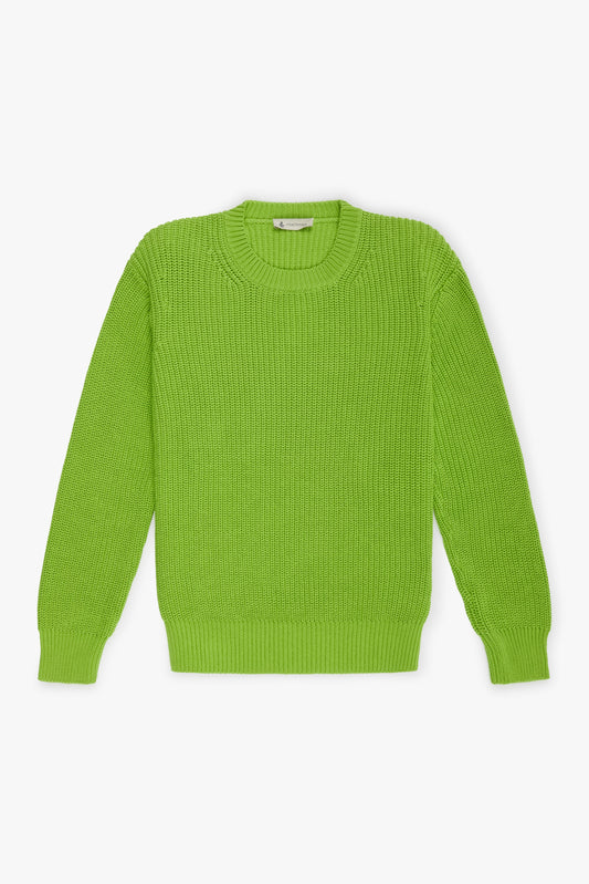 Fluorescent green cob stitch sweater