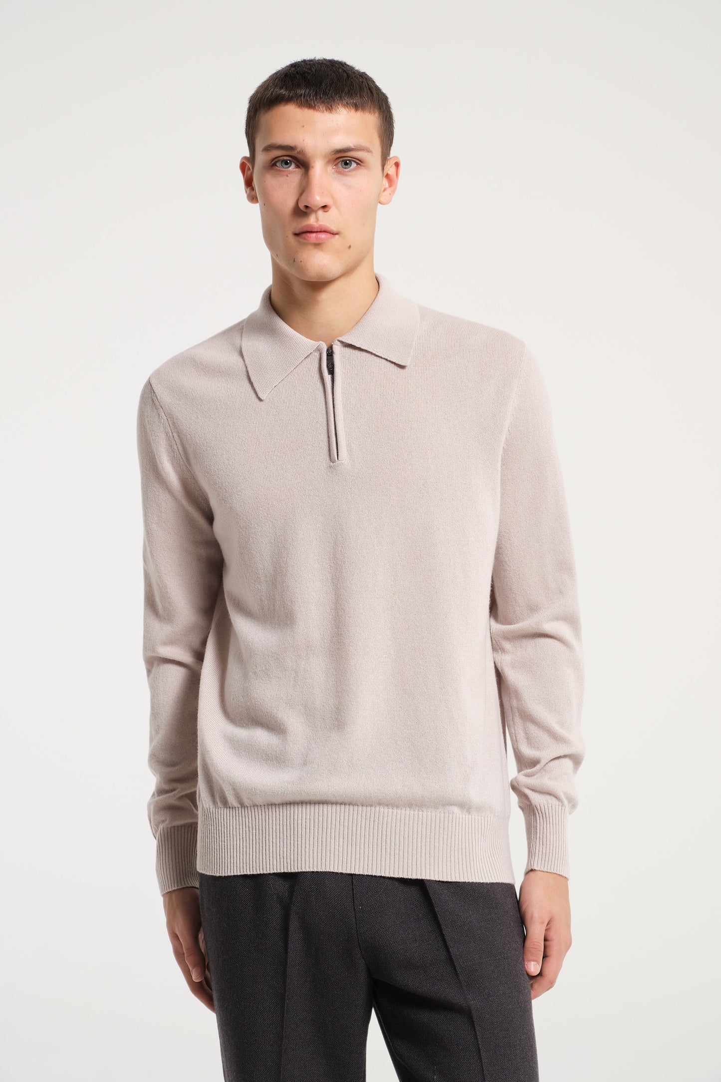 POLO ZIP IN CASHMERE AVORIO