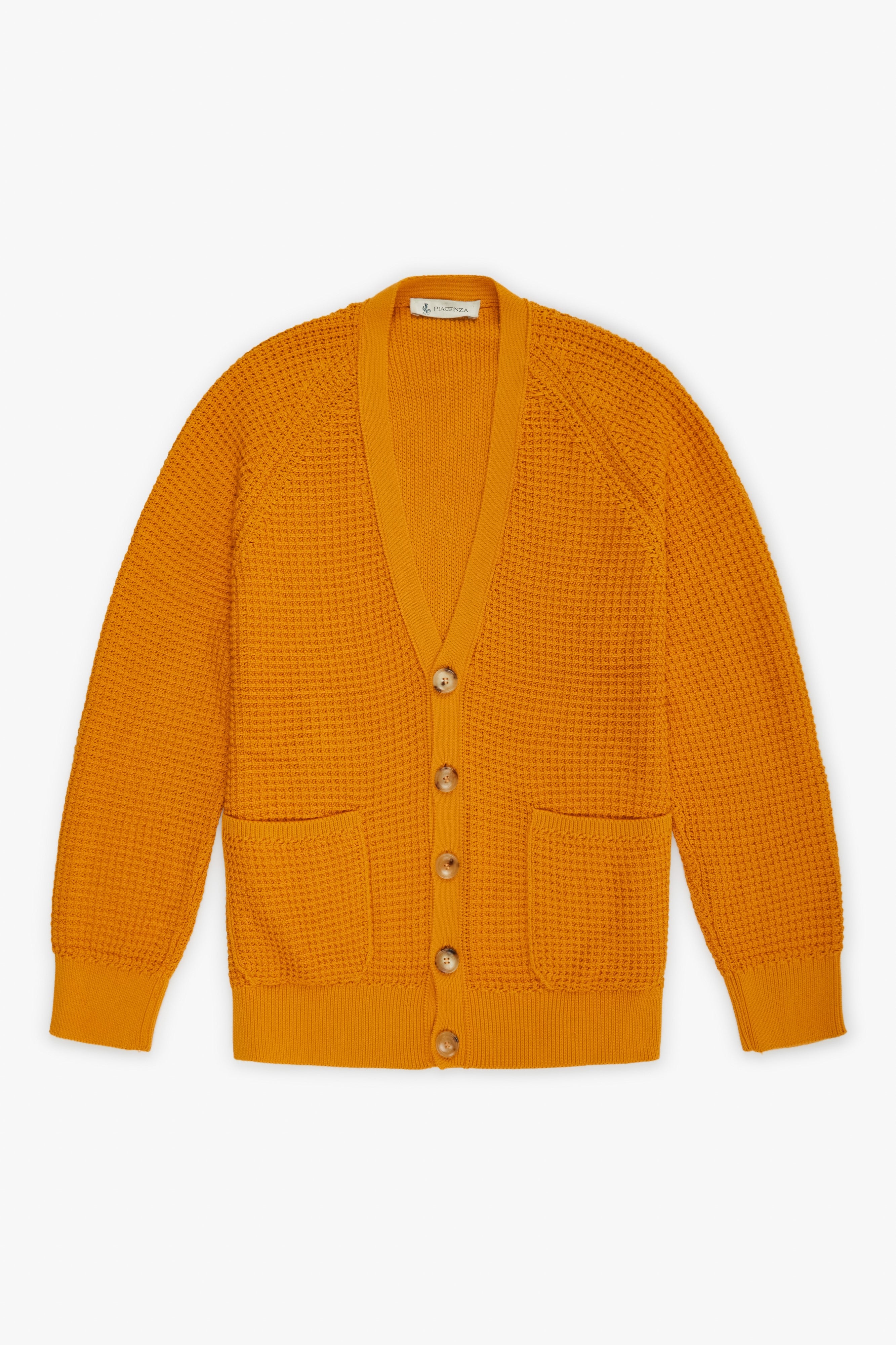 Piacenza 1733 Cardigan punto waffle becco d'oca