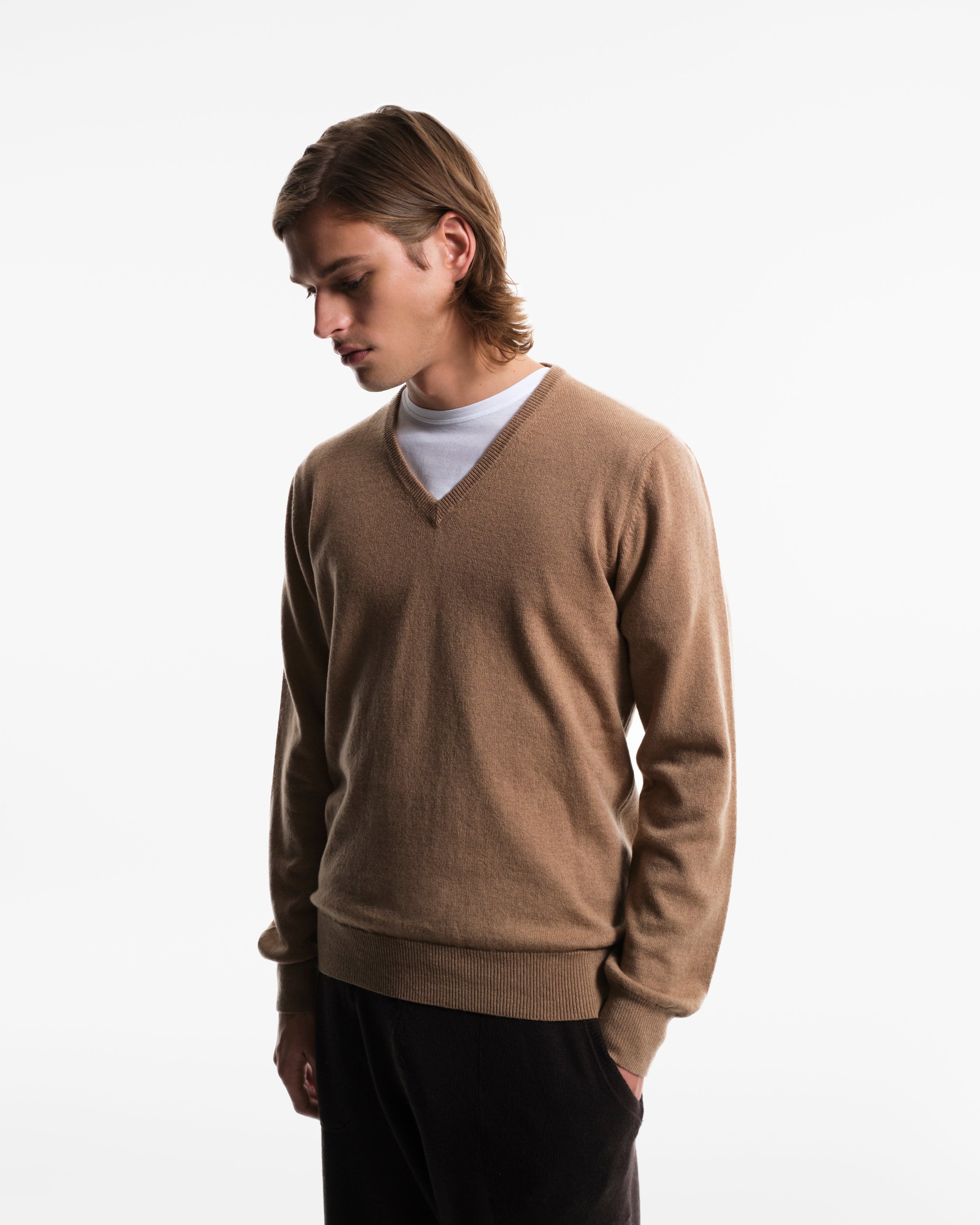 V Neck 2/28 100% Alashan Cashmere