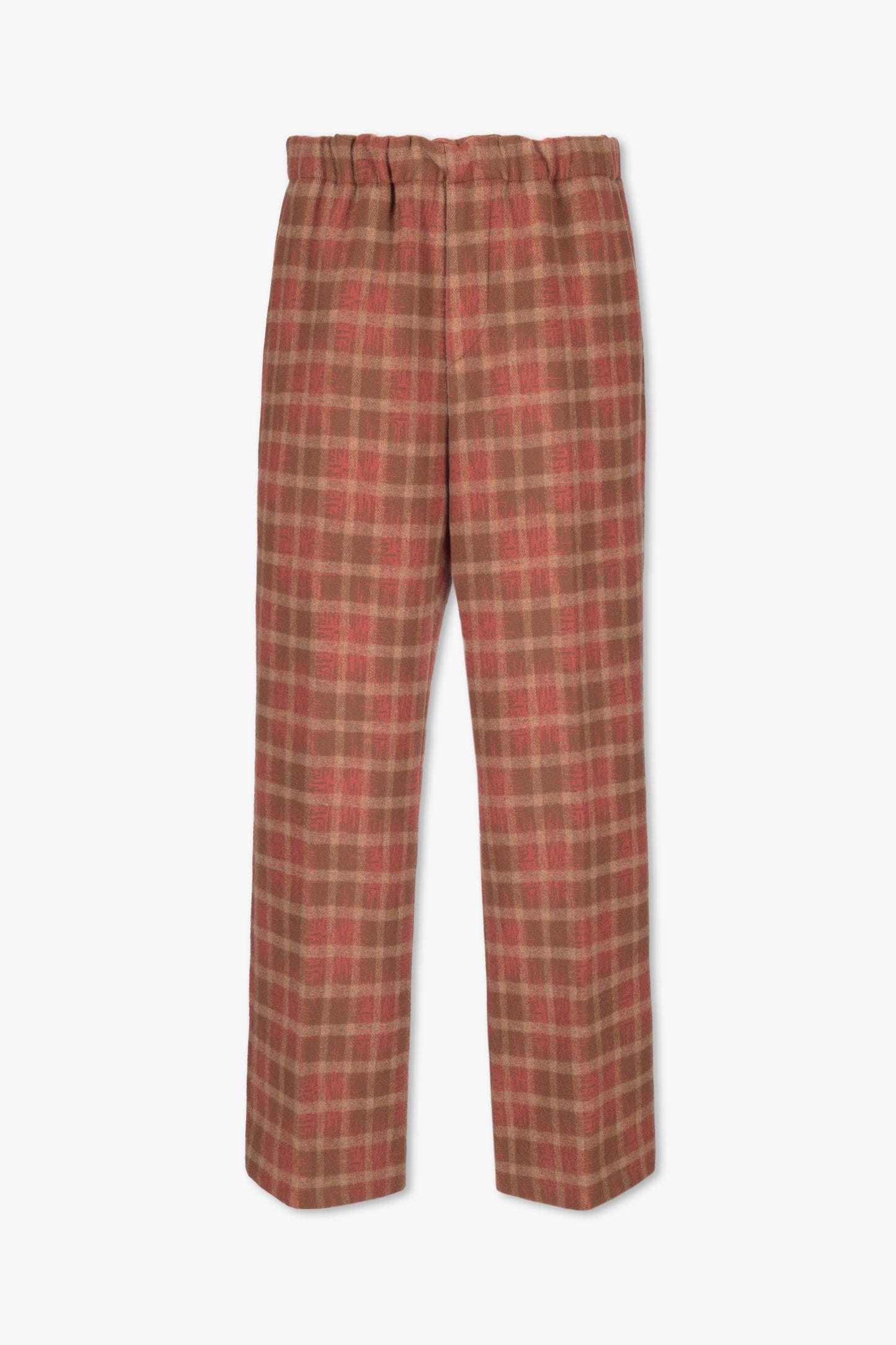 CAMEL CHECK DRAWSTRING PANTS