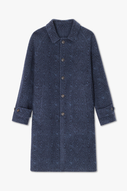 BLUE SHIRT COLLAR COAT