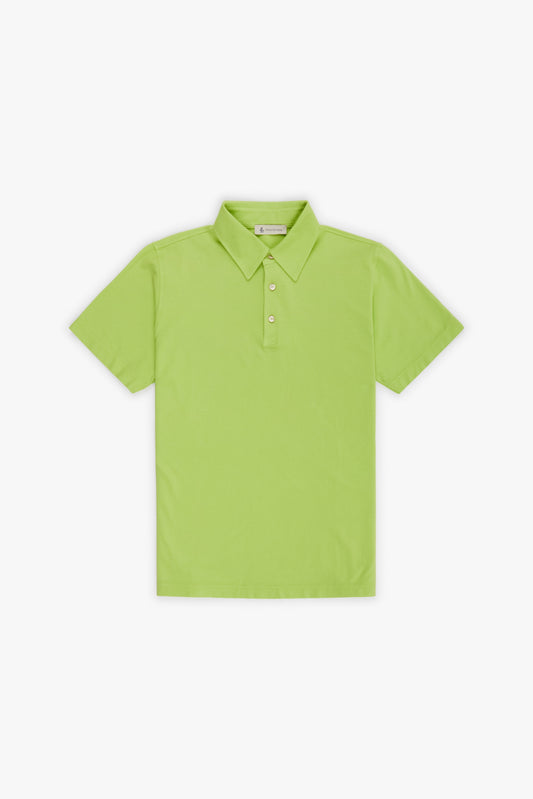 Fluorescent green jersey short-sleeved polo shirt