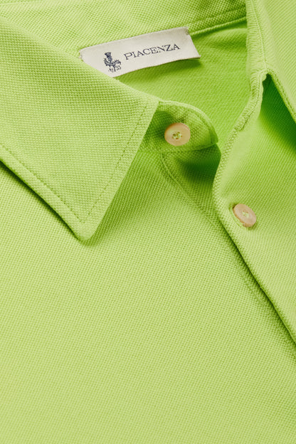 Fluorescent green jersey short-sleeved polo shirt