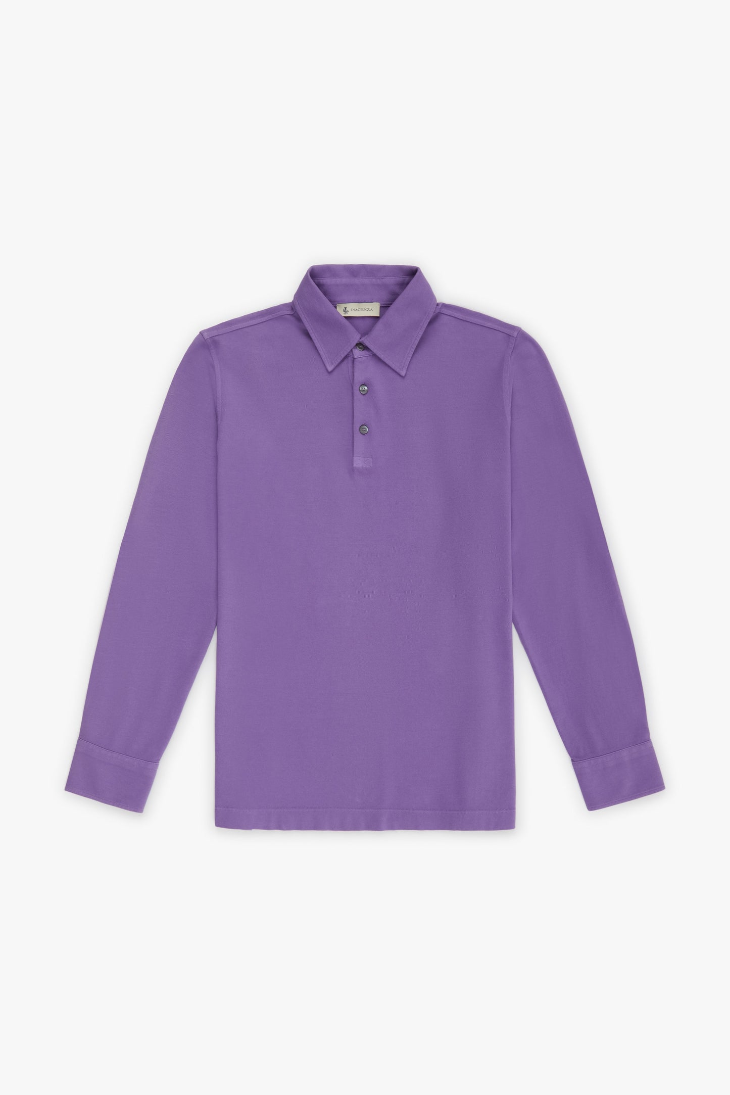 Lavender long-sleeved piquet polo shirt