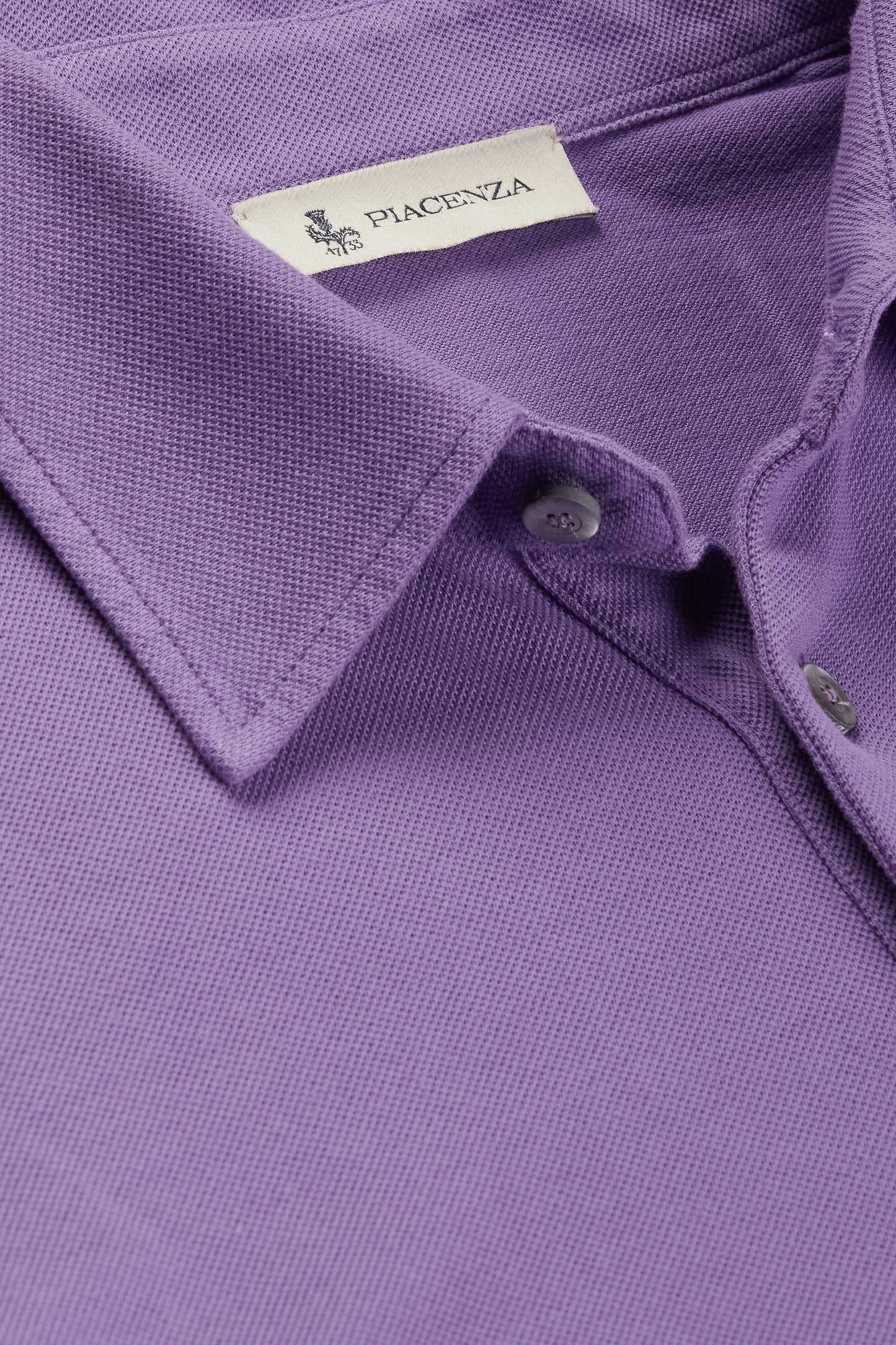 Lavender long-sleeved piquet polo shirt