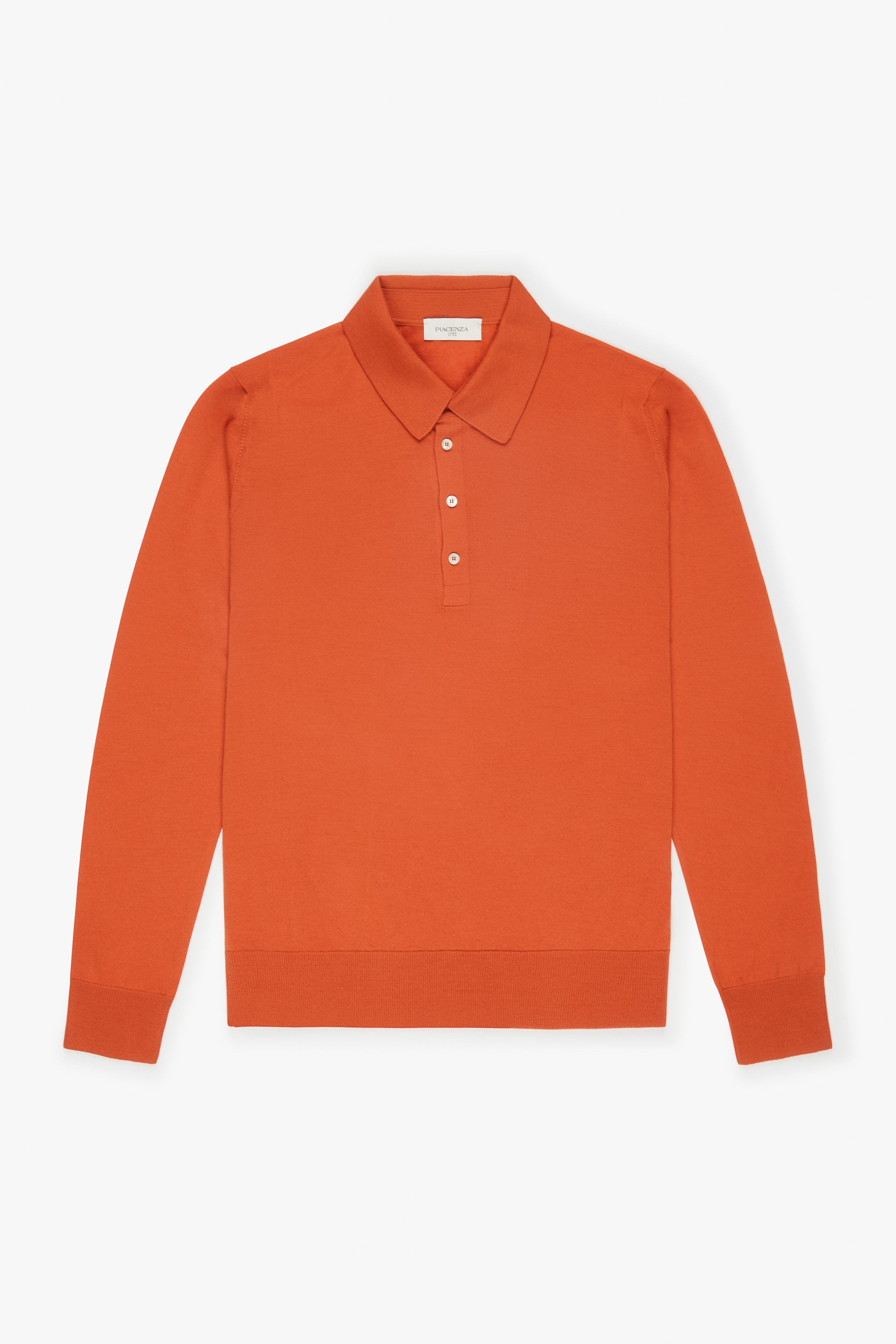 Piacenza 1733 Polo lana merino super fine arancio