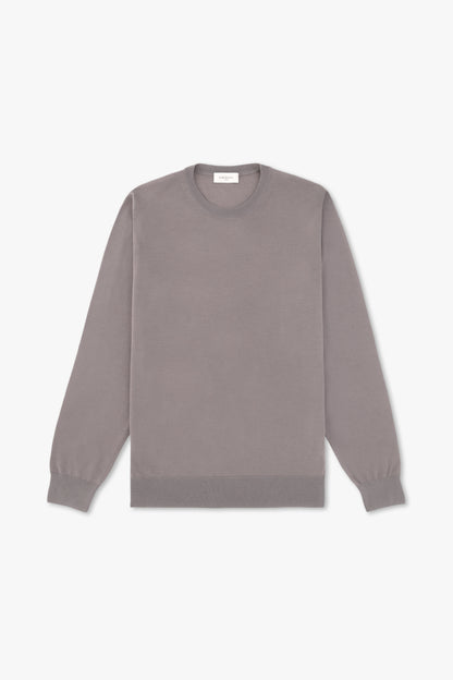 CREW NECK IN SUPER THIN GRAY WOOL