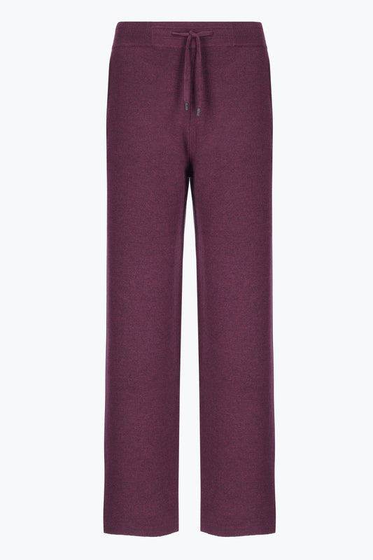 Wine-colored wool sweatpants