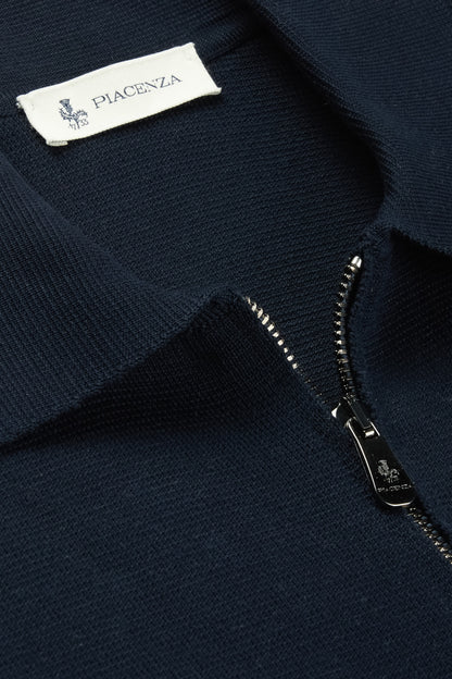 Cardigan full zip blu