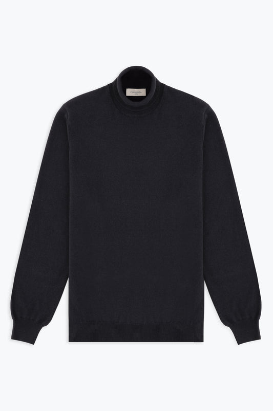 BLACK CASHMERE TURTLENECK