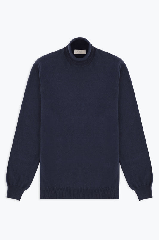 BLUE CASHMERE TURTLENECK