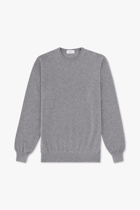 GRAY CASHMERE CREW NECK