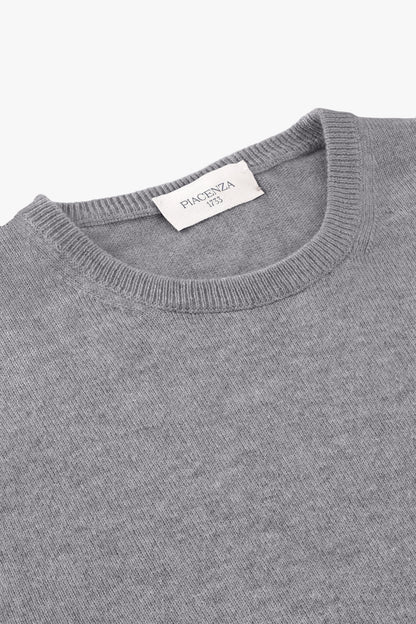 GRAY CASHMERE CREW NECK