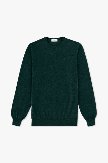 GREEN CASHMERE CREW NECK