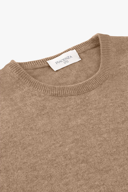 CAMEL CASHMERE CREW NECK