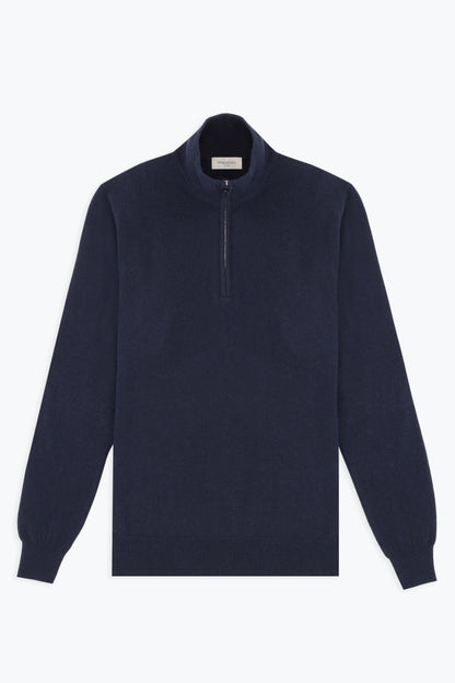 BLUE ZIP TURTLENECK