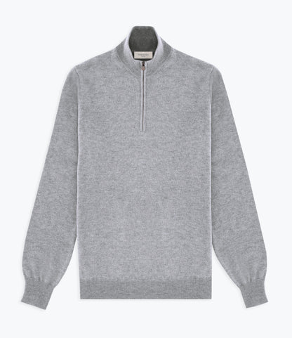 GRAY ZIP TURTLENECK