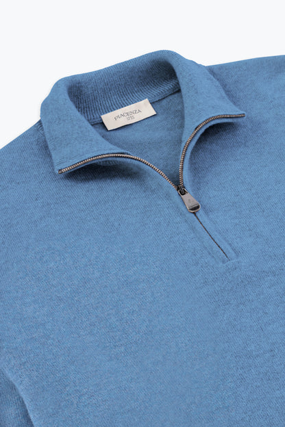 LUPETTO ZIP AZZURRO