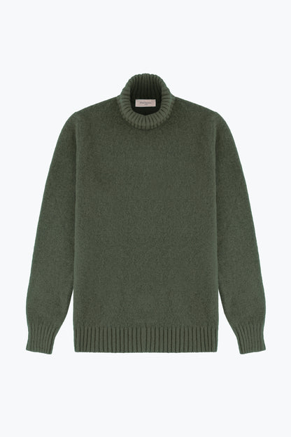 Dolcevita in cashmere e seta verde