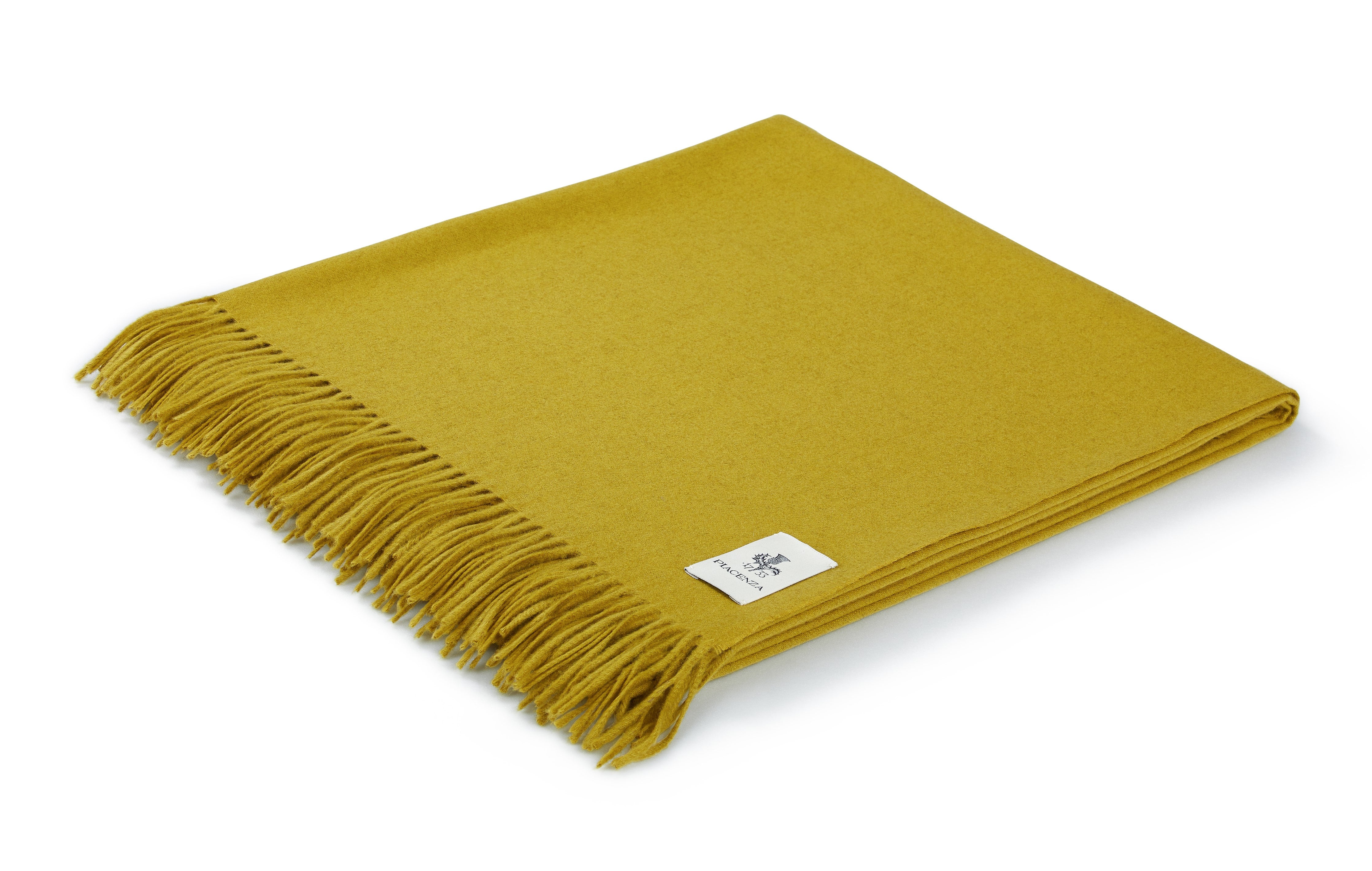 Piacenza 1733 Aeternum Plaid giallo in puro Cashmere